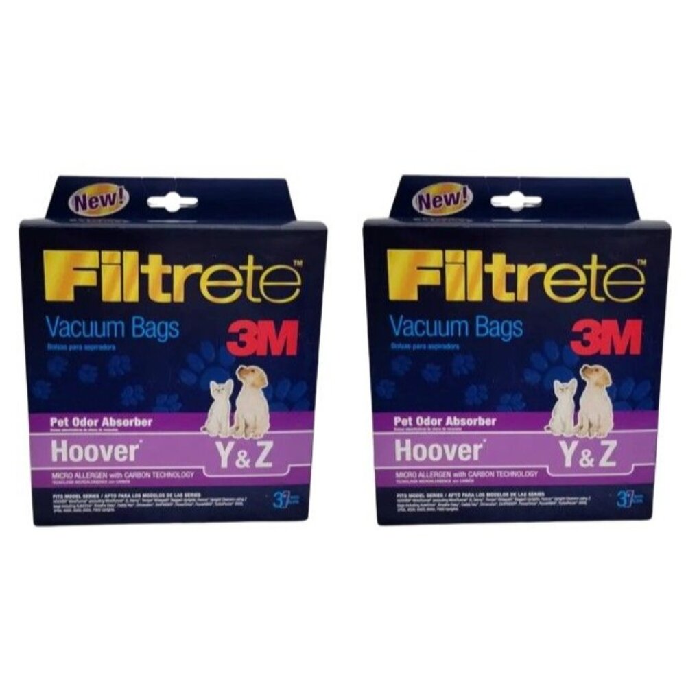 Filtrete Vacuum Bags Pet Odor Absorber Hoover Y&Z Micro Allergen w/Carbon Techno